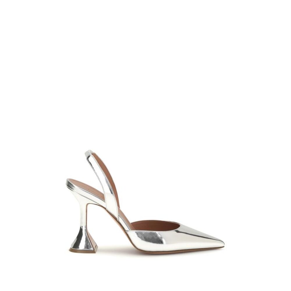 Amina Muaddi Women Holli Mirror-Finish Slingback Pumps